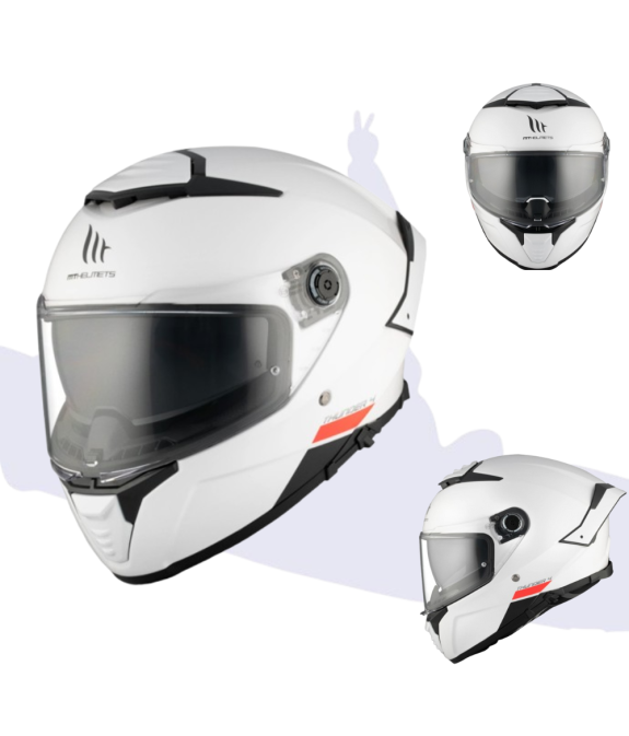 CASCO MT THUNDER 4 SV SOLID A0 BLANCO PERLA BRILLO