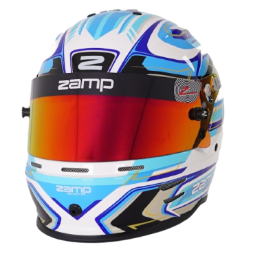 Casco Zamp RZ-42 CMR Youth Graphic Blanco/Azul para Karting | Team Martin Kart