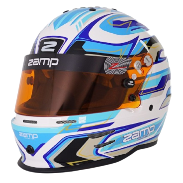 Casco Zamp RZ-42 CMR Youth Graphic Blanco/Azul para Karting | Team Martin Kart