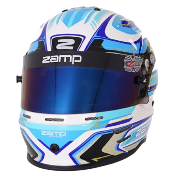 Casco Zamp RZ-42 CMR Youth Graphic Blanco/Azul para Karting | Team Martin Kart