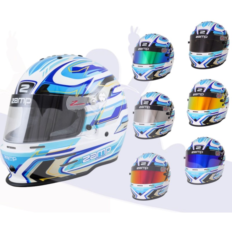 Casco Zamp RZ 42 CMR Youth Graphic Blanco/Azul Casco Zamp RZ 42 CMR Youth Graphic Blanco/Azul