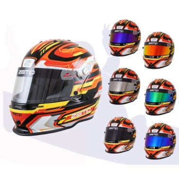 Casco Zamp RZ-42 CMR Youth Graphic Negro/Rojo para Karting | Team Martin Kart