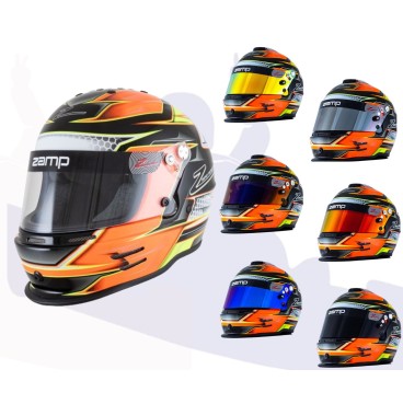 Casco Zamp RZ-42 CMR Youth Graphic Naranja/Amarillo para Karting | Team Martin Kart