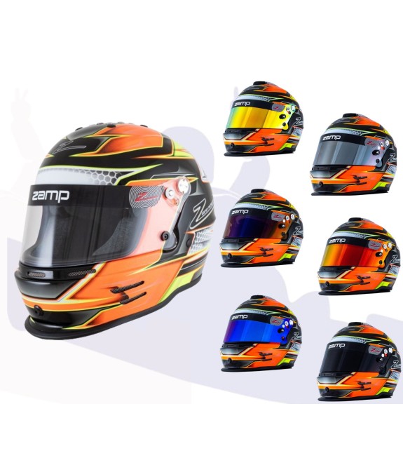 Casco Zamp RZ-42 CMR Youth Graphic Naranja/Amarillo para Karting | Team Martin Kart