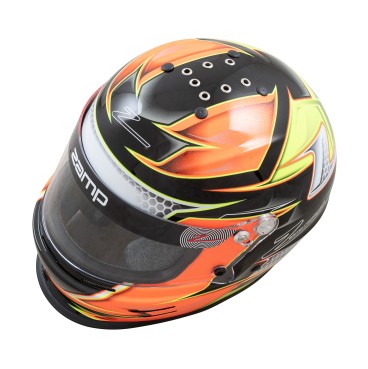 Casco Zamp RZ-42 CMR Youth Graphic Naranja/Amarillo para Karting | Team Martin Kart
