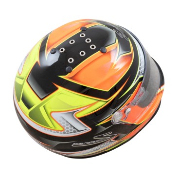 Casco Zamp RZ-42 CMR Youth Graphic Naranja/Amarillo para Karting | Team Martin Kart
