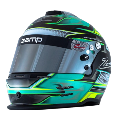 Casco Zamp RZ-42 CMR Youth Graphic Verde/Plata para Karting | Team Martin Kart