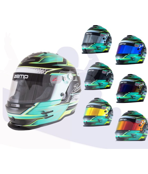 Casco Zamp RZ-42 CMR Youth Graphic Verde/Plata para Karting | Team Martin Kart