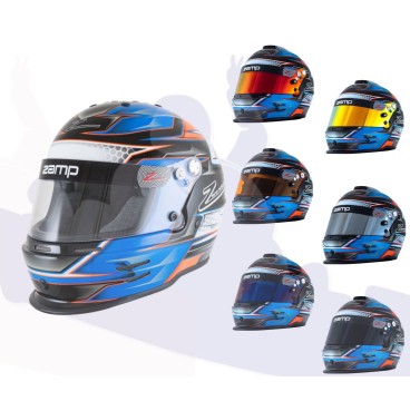 Casco Zamp RZ-42 CMR Youth Graphic Naranja/Azul para Karting | Team Martin Kart