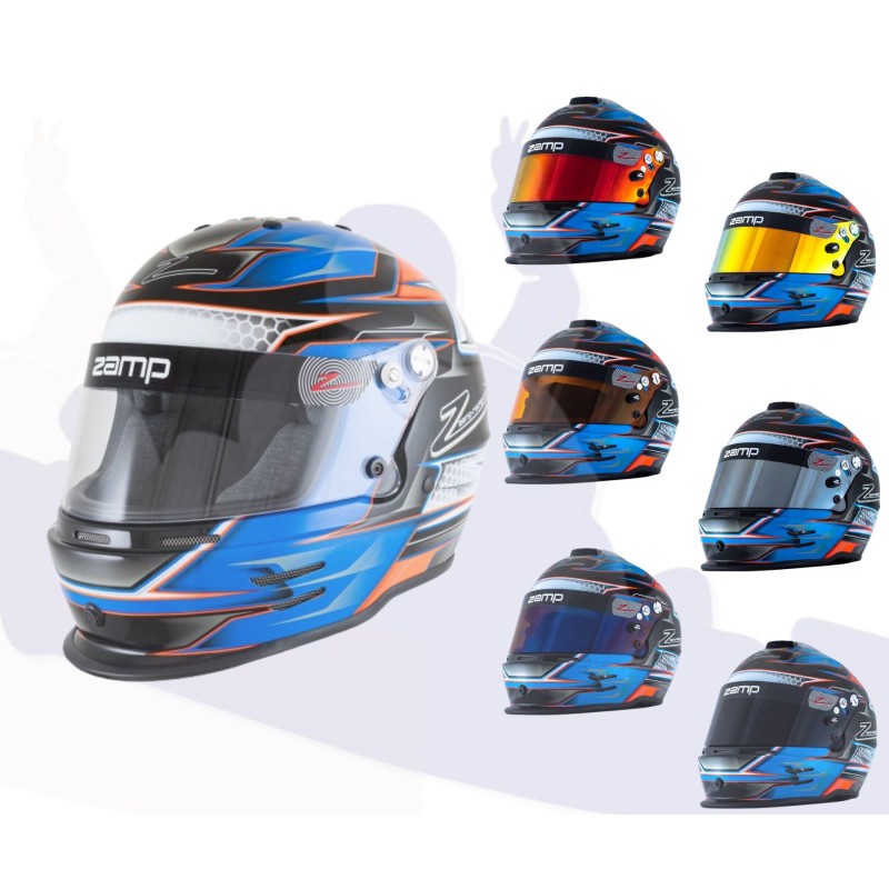 Casco Zamp RZ 42 CMR Youth Graphic Naranja/Azul Casco Zamp RZ 42 CMR Youth Graphic Naranja/Azul