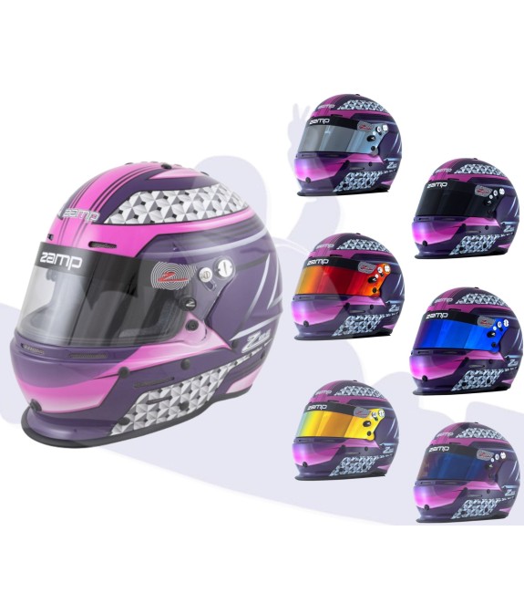 Casco Zamp RZ 62 SA2020 Rosa/Morado | Compra en Team Martin Kart