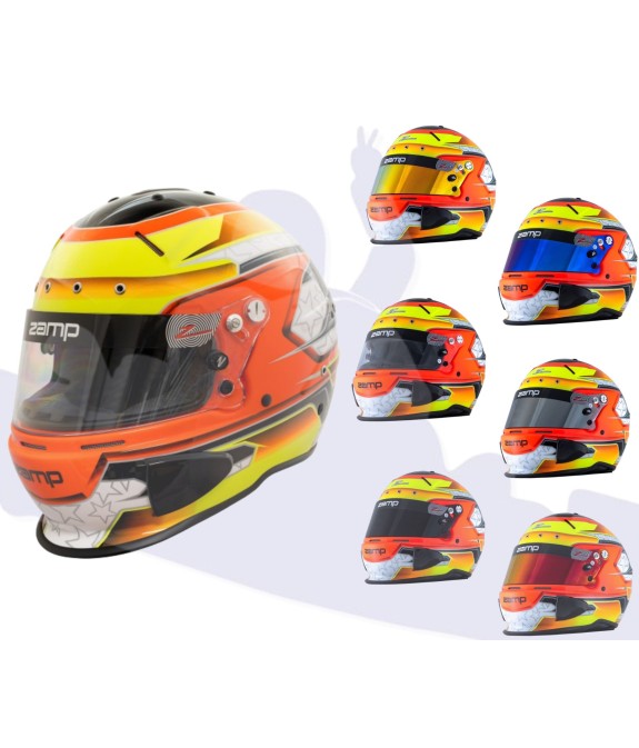 Casco Zamp RZ 70E SA2020 Naranja/Amarillo | Compra en Team Martin Kart