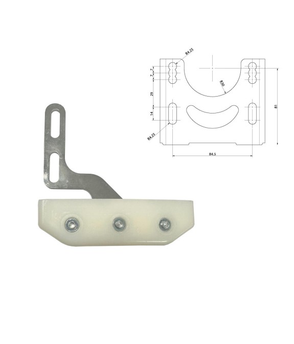 Patín Protector Nylon Disco de Freno Con Soporte Mini 4P RR | Team Martin Kart